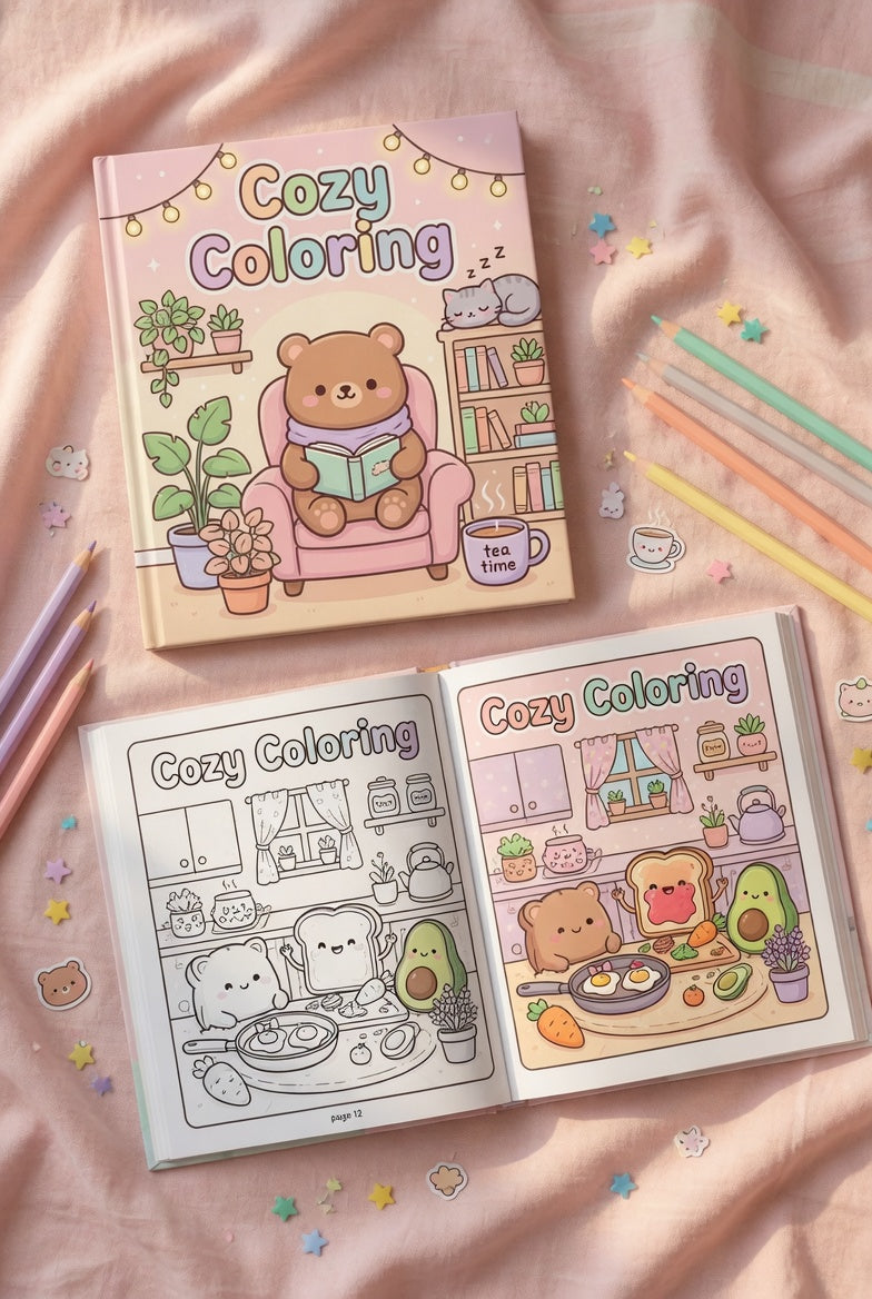 Tu Tarde Cozy : Para colorear sola o con amigas, con mate y sin apuro